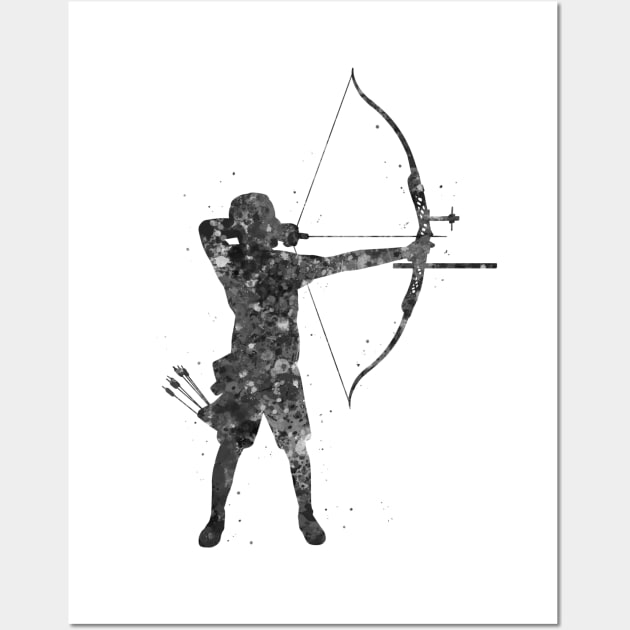 Archery man black and white Wall Art by Yahya Art